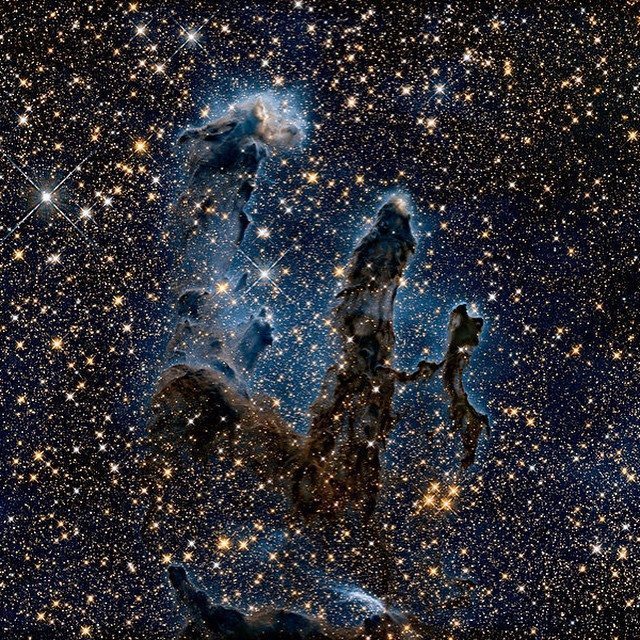 Pillars of Creation, taken in near-infrared light. Credit: NASA, ESA, and the Hubble Heritage Team (STScI/AURA)